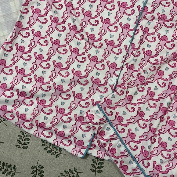 Roller Rabbit Pink Monkey Pajama Set - Picture 4 of 8